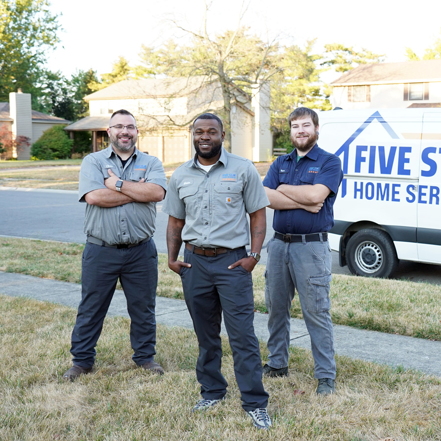 Three Five Star technicians posing